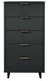 Manhattan Comfort Granville Modern Tall Narrow Dresser Dark Grey DR-5005