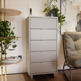 Manhattan Comfort Granville Modern Tall Narrow Dresser Light Grey DR-5006