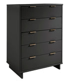 Manhattan Comfort Granville Modern Tall Dresser Dark Grey DR-5025