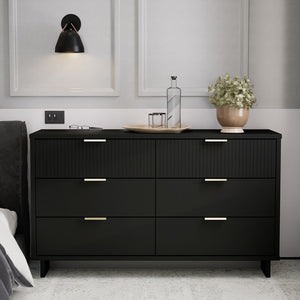 Manhattan Comfort Granville Modern Double Wide Dresser Black DR-5032