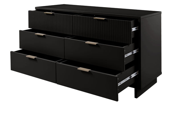 Manhattan Comfort Granville Modern Double Wide Dresser Black DR-5032