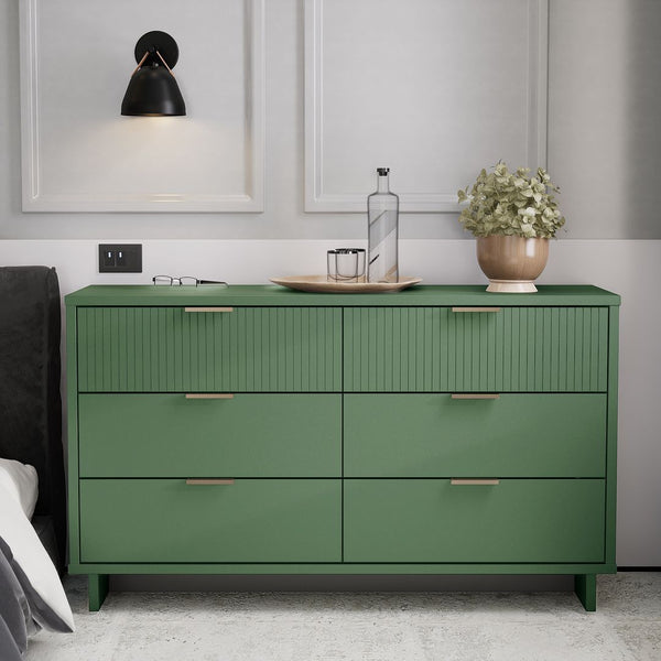Manhattan Comfort Granville Modern Double Wide Dresser Sage Green DR-5033