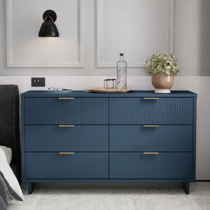 Manhattan Comfort Granville Modern Double Wide Dresser Midnight Blue DR-5034