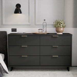 Manhattan Comfort Granville Modern Double Wide Dresser Dark Grey DR-5035