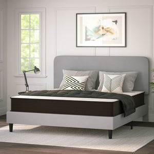 English Elm Dream 10 Inch Hybrid Mattress - Comfortable, CertiPUR-US Certified, Perfect for Students and RV Living White/Gray King DR-E230P-R-K-10-GY-GG