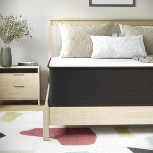 English Elm Dream 12 Inch Hybrid Mattress - High Density Foam & Pocket Springs for Ultimate Comfort & Support White/Gray Queen DR-E230P-R-Q-12-GY-GG