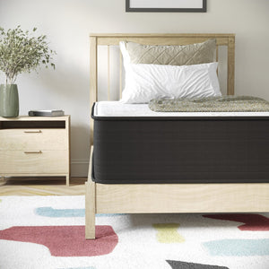 English Elm Dream 12 Inch Hybrid Mattress - High Density Foam & Pocket Springs for Ultimate Comfort & Support White/Gray Twin DR-E230P-R-T-12-GY-GG