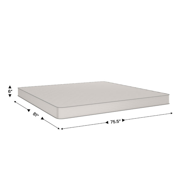 English Elm Dream 6 Inch Hybrid Mattress – Supportive Foam and Innerspring Design for Luxurious Comfort & Restful Sleep Gray King DR-E236-B-K-GG