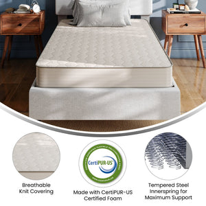 English Elm Dream 6 Inch Hybrid Mattress – Supportive Foam and Innerspring Design for Luxurious Comfort & Restful Sleep Gray Twin XL DR-E236-B-TXL-GG