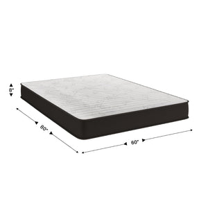 English Elm Dream 8 Inch Hybrid Mattress - High-Density Foam & Innerspring for Ultimate Comfort & Support Gray Queen DR-E238-B-Q-GG