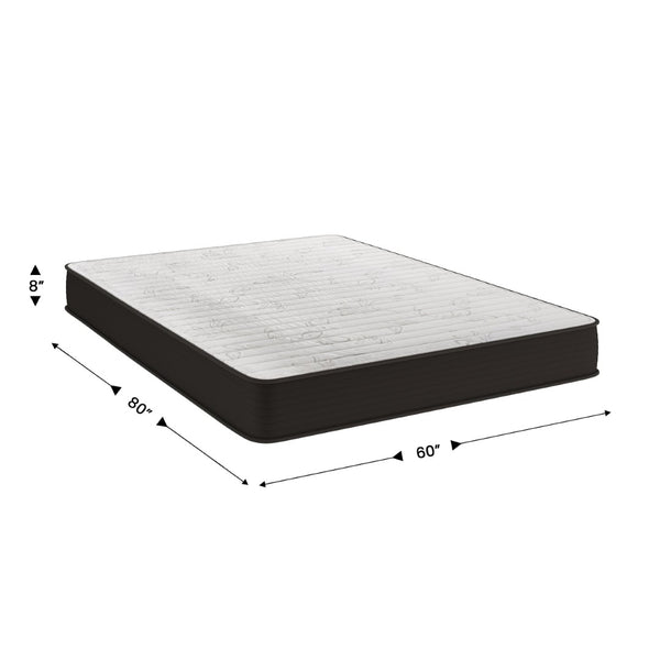 English Elm Dream 8 Inch Hybrid Mattress - High-Density Foam & Innerspring for Ultimate Comfort & Support Gray Queen DR-E238-B-Q-GG