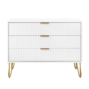 DUMBO 5-Drawer Tall Dresser in White DR002-WH Manhattan Comfort