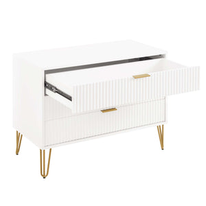 DUMBO 5-Drawer Tall Dresser in White DR002-WH Manhattan Comfort
