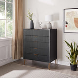 DUMBO 5-Drawer Tall Dresser in Black DR002-BK Manhattan Comfort