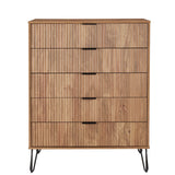 DUMBO 5-Drawer Tall Dresser in Golden Brown DR002-GB Manhattan Comfort