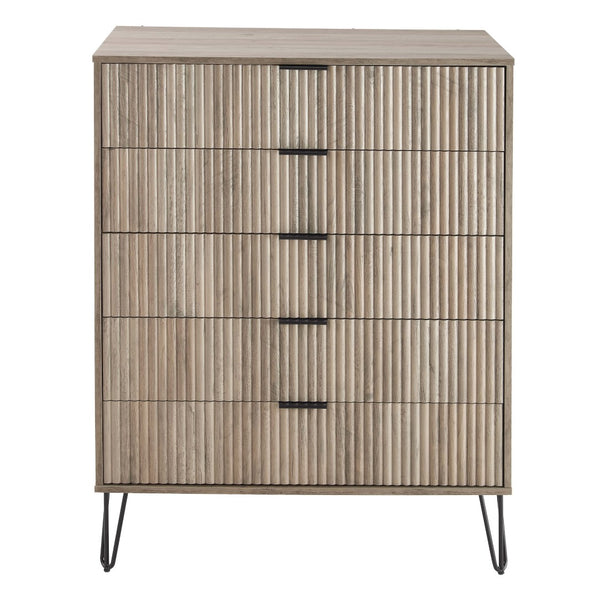 DUMBO 5-Drawer Tall Dresser in Grey DR002-GY Manhattan Comfort