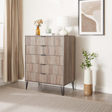 DUMBO 5-Drawer Tall Dresser in Grey DR002-GY Manhattan Comfort