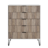 DUMBO 5-Drawer Tall Dresser in White and Grey DR002-WG Manhattan Comfort