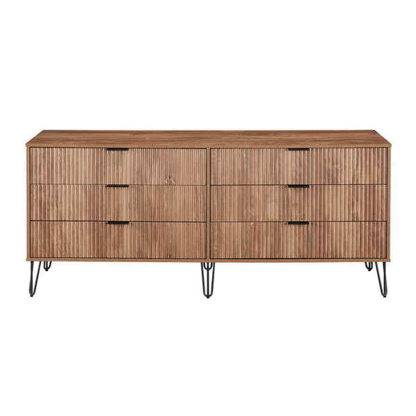 DUMBO 6-Drawer Double Low Dresser in Golden Brown DR003-GB Manhattan Comfort