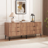 DUMBO 6-Drawer Double Low Dresser in Golden Brown DR003-GB Manhattan Comfort