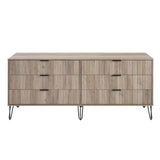 DUMBO 6-Drawer Double Low Dresser in Grey DR003-GY Manhattan Comfort