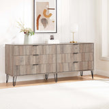 DUMBO 6-Drawer Double Low Dresser in Grey DR003-GY Manhattan Comfort