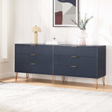 DUMBO 6-Drawer Double Low Dresser in Midnight Blue DR003-MB Manhattan Comfort