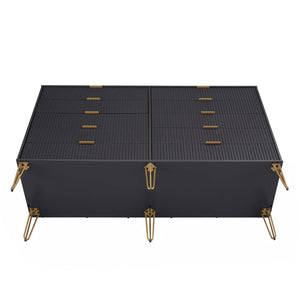 DUMBO 10-Drawer Double Tall Dresser in Black DR004-BK Manhattan Comfort
