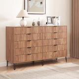 DUMBO 10-Drawer Double Tall Dresser in Golden Brown DR004-GB Manhattan Comfort