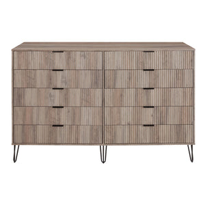 DUMBO 10-Drawer Double Tall Dresser in Grey DR004-GY Manhattan Comfort