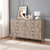 DUMBO 10-Drawer Double Tall Dresser in Grey DR004-GY Manhattan Comfort