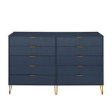 DUMBO 10-Drawer Double Tall Dresser in Midnight Blue DR004-MB Manhattan Comfort