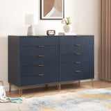 DUMBO 10-Drawer Double Tall Dresser in Midnight Blue DR004-MB Manhattan Comfort