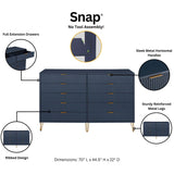 DUMBO 10-Drawer Double Tall Dresser in Midnight Blue DR004-MB Manhattan Comfort