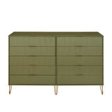 DUMBO 10-Drawer Double Tall Dresser in Olive Green DR004-OG Manhattan Comfort