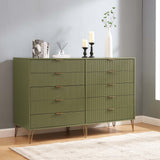 DUMBO 10-Drawer Double Tall Dresser in Olive Green DR004-OG Manhattan Comfort