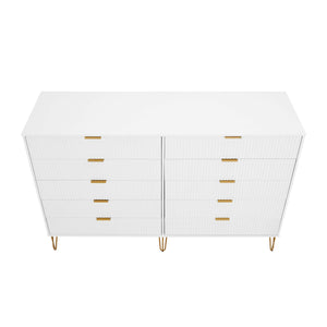DUMBO 10-Drawer Double Tall Dresser in White DR004-WH Manhattan Comfort