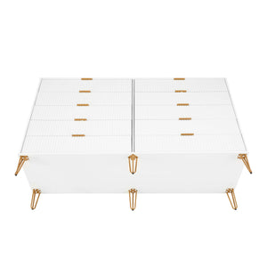 DUMBO 10-Drawer Double Tall Dresser in White DR004-WH Manhattan Comfort