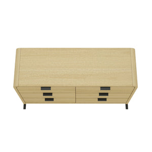 Manhattan Comfort Grace Elegant Double Dresser With 6 Spacious Drawers For Timeless Home Serenity And Style Natural Oak Mdf Dr009-no