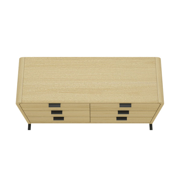 Manhattan Comfort Grace Elegant Double Dresser With 6 Spacious Drawers For Timeless Home Serenity And Style Natural Oak Mdf Dr009-no