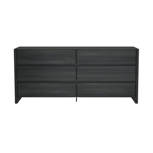 Manhattan Comfort Linda Modern 72" Double Wide Dresser – Elegant Design With 6 Drawers For Stylish Storage Solutions Charcoal Grey Mdp Dr011-gy