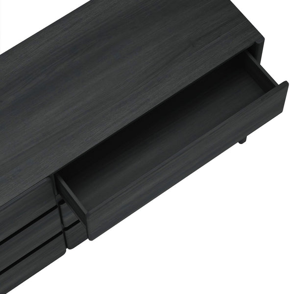 Manhattan Comfort Linda Modern 72" Double Wide Dresser – Elegant Design With 6 Drawers For Stylish Storage Solutions Charcoal Grey Mdp Dr011-gy