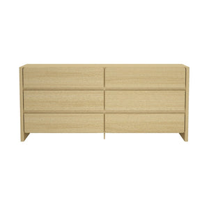 Manhattan Comfort Linda Modern 72" Double Wide Dresser – Elegant Design With 6 Drawers For Stylish Storage Solutions Natural Oak Mdp Dr011-na