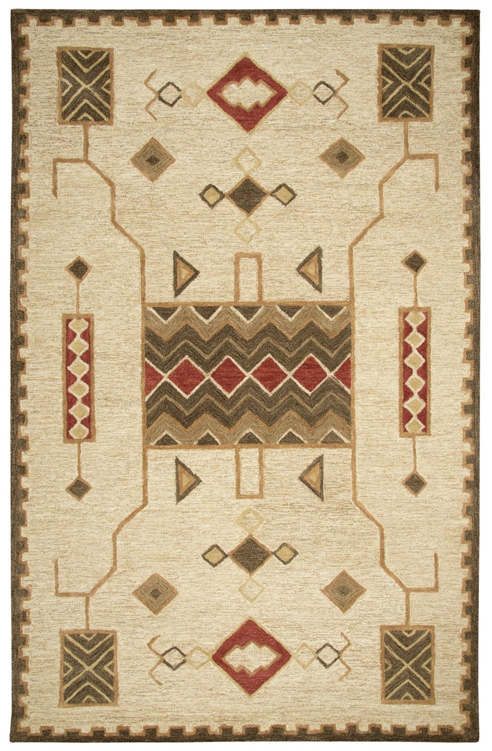 Alora Decor Durango Hand-Tufted Wool Rug In Warm Southwest Hues — Plush Geometric Design For Living Rooms 10' x 13' DURDR100600280113