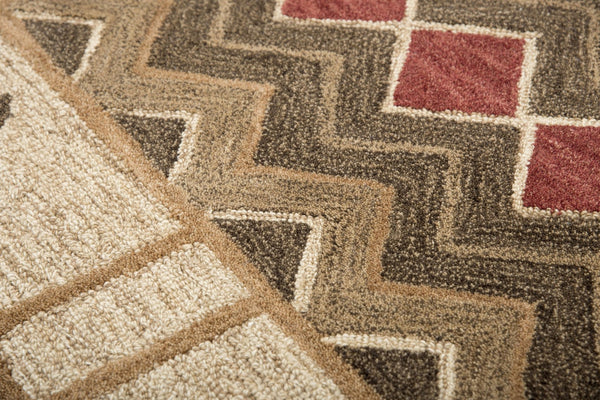 Alora Decor Durango Hand-Tufted Wool Rug In Warm Southwest Hues — Plush Geometric Design For Living Rooms 10' x 13' DURDR100600280113