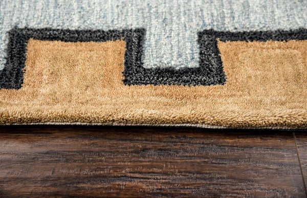 Alora Decor Durango Hand‑Tufted Wool Rug With Bold Southwestern Tribal Pattern In Rich Blues And Earth Tones, Plush 10' x 13' DURDR100900430113