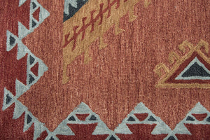 Alora Decor Durango Hand-Tufted Wool Rug With Southwestern Motif — Thick Cut-Loop Pile, Durable & Textured Elegance 10' x 13' DURDR101000750113