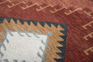 Alora Decor Durango Hand-Tufted Wool Rug With Southwestern Motif — Thick Cut-Loop Pile, Durable & Textured Elegance 10' x 13' DURDR101000750113