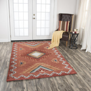 Alora Decor Durango Hand-Tufted Wool Rug With Southwestern Motif — Thick Cut-Loop Pile, Durable & Textured Elegance 10' x 13' DURDR101000750113