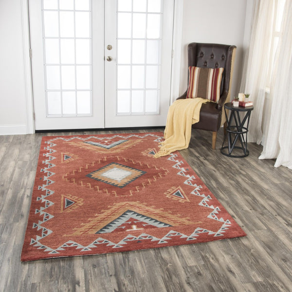 Alora Decor Durango Hand-Tufted Wool Rug With Southwestern Motif — Thick Cut-Loop Pile, Durable & Textured Elegance 10' x 13' DURDR101000750113